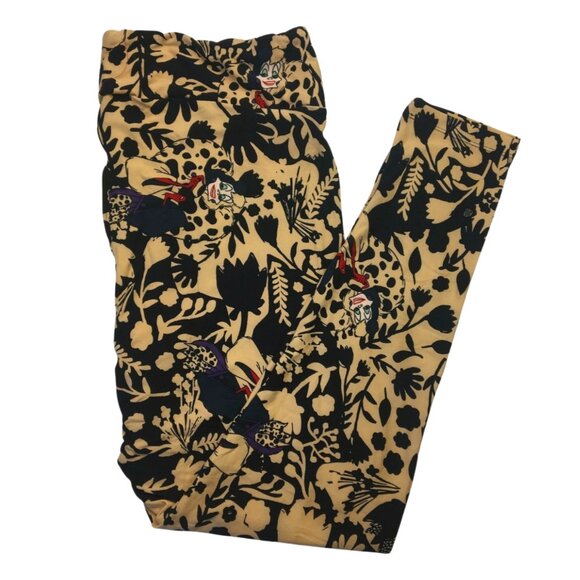 Cruel Puppy Killer Pop BLK/BEIGE Floral Leggings (TC) - Picture 2 of 2